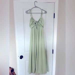 Lulu’s SATIN MAXI Dress, open back with bow